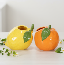 Artikel Citrusvase, appelsin og citron, som et ekstravagant boligtilbehør, sommerdekoration, 10 cm, 2 stk.
