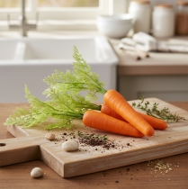 Artikel Dekorative gulerødder kunstige grøntsager L30cm 3 stk