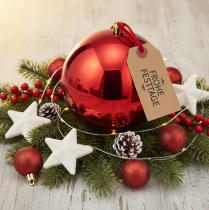 Artikel Stor rød julekugle af plastik, Ø25 cm