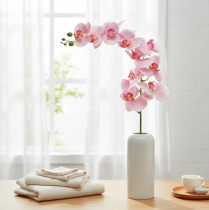 Artikel Orkidé Phalaenopsis kunstig 9 blomster pink hvid 96cm