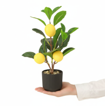 Artikel Kunstig citrontræsdekoration 28 cm plantepotte grøn gul