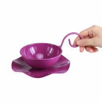 Artikel Dekorativ metal tekop på underkop, lilla, Ø11,5 cm, H8 cm, 2 stk.