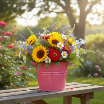 Artikel Dekorativ potte, lyserød metal urtepotte med håndtag, 31x26x21,5 cm