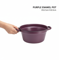 Artikel Spand med håndtag, metalplantekasse, lilla, Ø22,5 cm, H10,5 cm