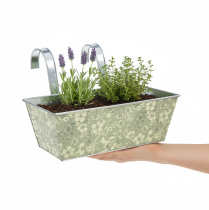 Artikel Blomsterkasse med beslag, balkon, metal, 35x15 cm, H13 cm