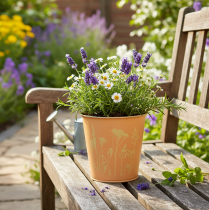 Artikel Metal urtepotte, ferskengul, Ø11,5 cm H11,5 cm