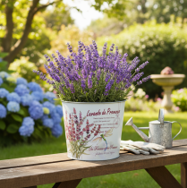 Artikel Metalplantekasse til lavendel, lille, Ø18 cm H15,5 cm