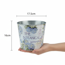 Artikel Lille metal urtepotte/plantekasse til hortensia, Ø17,5 cm H16 cm