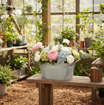 Artikel Blomsterskål med hanke, dekorativ skål, metal, 17,5×12×9 cm