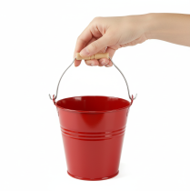 Artikel Dekorativ metalspand/plantekrukke, rød, Ø22 cm, H21,5 cm, 6 l