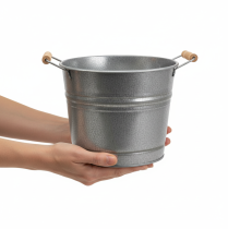 Artikel Vintage dekorativ metalspandplante/potte, Ø22 cm, H20 cm