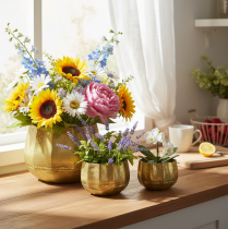 Artikel Dekorativ skål messing metalskål Ø22/18/14cm sæt med 3