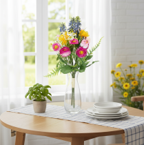 Artikel Kunstig blomsterbuket, forårsdekoration til stue og kontor, 37 cm