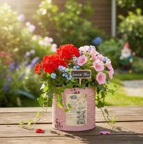 Artikel Urtepotte, antik rose, dekorativ metalkasse, vintage, Ø15,5 cm H15 cm