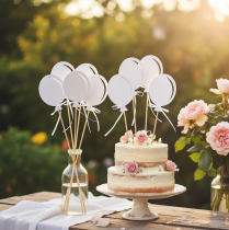 Artikel Blomsterprop buket dekoration kage topper ballon hvid 28cm 8 stk