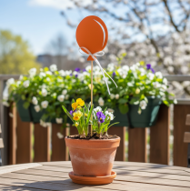 Artikel Blomsterprop buket dekoration kage topper ballon orange 28cm 8 stk