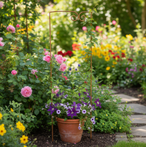 Artikel Espalier, klatrehjælp, buet dekorativt element til blomsterbede og plantekrukker, 75 cm