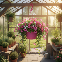 Artikel Hængekurv pink plantepotte med huller Ø25cm H50cm