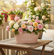 Artikel Oval blomsterskål af zink, antik rose, plantekasse, 27×18 cm, H12,5 cm