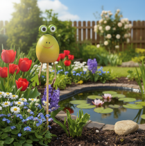 Artikel Frøhavepæle til dekoration af plantepotter om foråret eller sommeren, 34 cm, 6 stk.