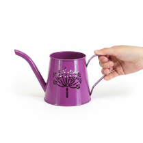 Artikel Dekorativ vandkande, lilla metal, boho design, mælkebøttedesign, 12 cm høj, 2 stk.