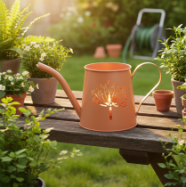 Artikel Dekorative vandkander i metal, orange mælkebøtte-design, fyrfadsstager, 12 cm, 2 stk.