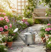 Artikel Vintage vandkande i zink, 27 cm - plantekasse til have og terrasse, metalblomsterpotte
