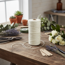 Artikel Jutesnor, naturlig jutesnor, naturlige farver, bleget, Ø3 mm, L200 m