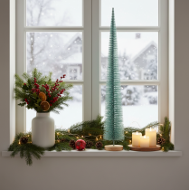 Artikel Kunstigt juletræ, dekorativt træ, delikat design med træbase, 80 cm