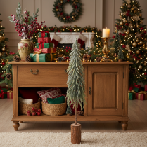 Artikel Kunstigt juletræ med fod, frostet, som vinterdekoration, 90 cm