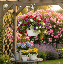 Artikel Hængende blomsterkurv 25 cm hvid