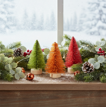 Artikel Miniature kunstigt juletræ til borddekoration, 12 cm, 6 stk.