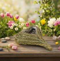 Artikel Naturligt plantehjerte til blomsterdekorationer med folie, 25 cm