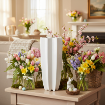 Artikel Blomstervase riflet moderne dekorativ vase 38 cm