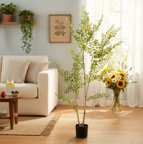 Artikel Kunstig plante i potte, 130 cm høj, grøn, dekorativ