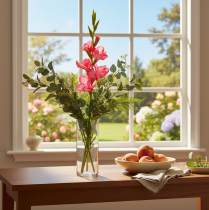 Artikel Kunstig gladiolase med dekorative blomster, 88 cm