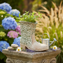 Artikel Blomsterpotte cowboy støvle plantesko vintage blomstermønster 24cm