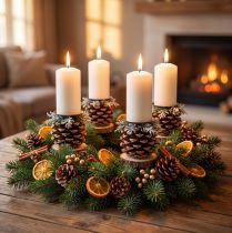 Artikel Lysestage adventskrans lysestage sort 2,2×4cm 4 stk