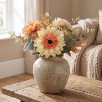 Artikel Kunstig gerbera blomst kunstig blomst abrikos Ø11cm L50cm