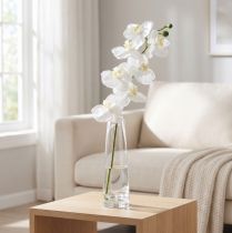 Artikel Kunstig orkidé kunstig blomst hvid Ø6,5-8cm 77cm