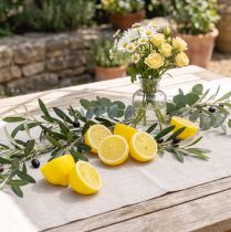Artikel Kunstige gule citrondekorationer, 18 dele - Realistiske citronhalvdele