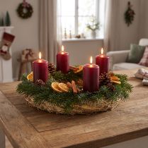 Artikel Naturligt stråkranssæt 30 cm Ø 10 dele - Ideelt til hobbyartikler, adventskranse og begravelsesarrangementer, bionedbrydeligt