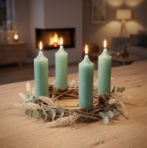 Artikel Taper stearinlys korte stearinlys grøn jade til sløjfe Ø21/110mm 6 stk