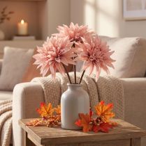 Artikel Dekorative blomster dahlia kunstig pink blomst Ø15cm L28cm 3 stk.