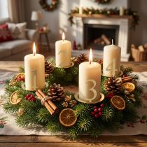 Artikel Lysring med konisk lysnummersæt til adventskrans 3 cm 4 stk.