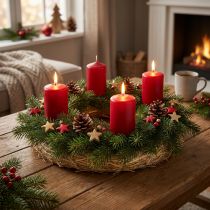 Artikel Naturlig stråkrans 35 cm, kransbund til dekorative kranse, adventskrans og dekoration året rundt, sæt med 10 stk.