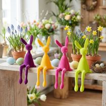 Artikel Påskeharehyldeholdere, farverigt flokkede, 28 cm, 4 stk.