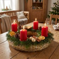 Artikel Stråkrans Ø40cm naturlig 5 stk - Adventskrans, dørkrans, påskekranskreation