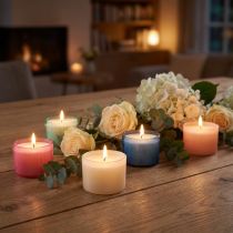 Artikel Colorlights fyrfadslys pastel assorterede brændetid 8 timer 40 stk.