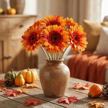 Artikel Kunstig gerbera blomst, kunstig blomst orange Ø11cm 50cm